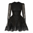 Black Silk-Linen Emerald Dress